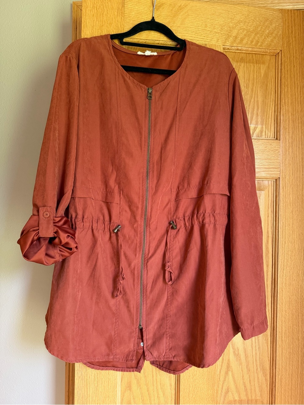 Maurices Rust Orange Drawstring Utility Jacket Women’s Size XL Gorpcore